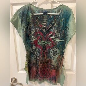 Ransom Y2K Multicolor Graphic Short‎ Sleeve Tee